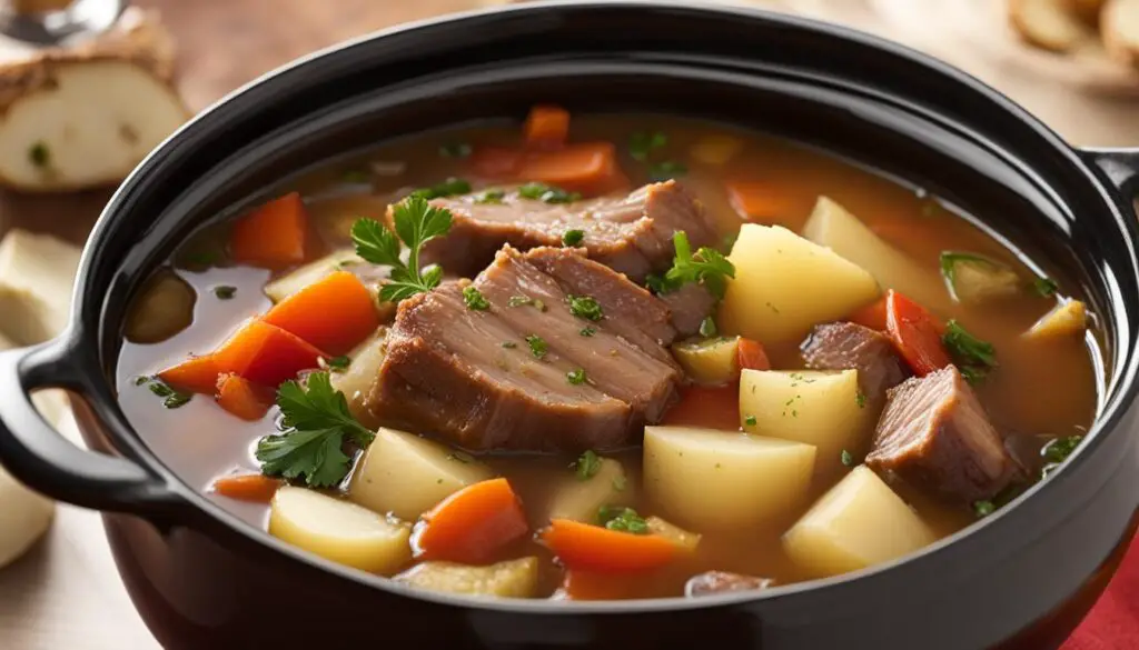 Slow Cooker Pork and Potatoes Stew