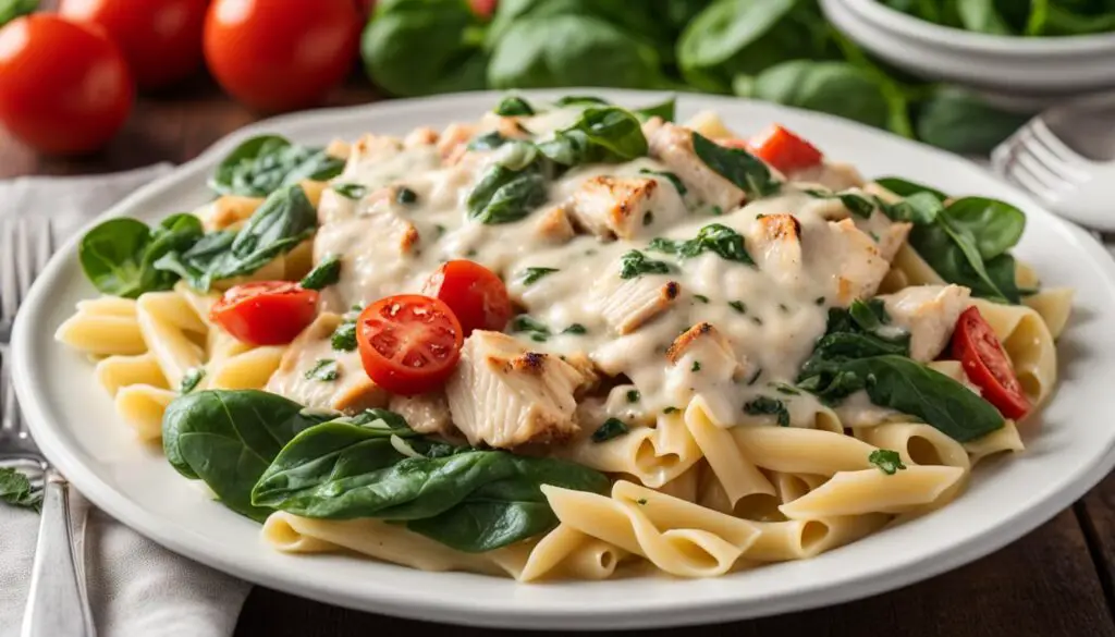 chicken alfredo with tomatoes