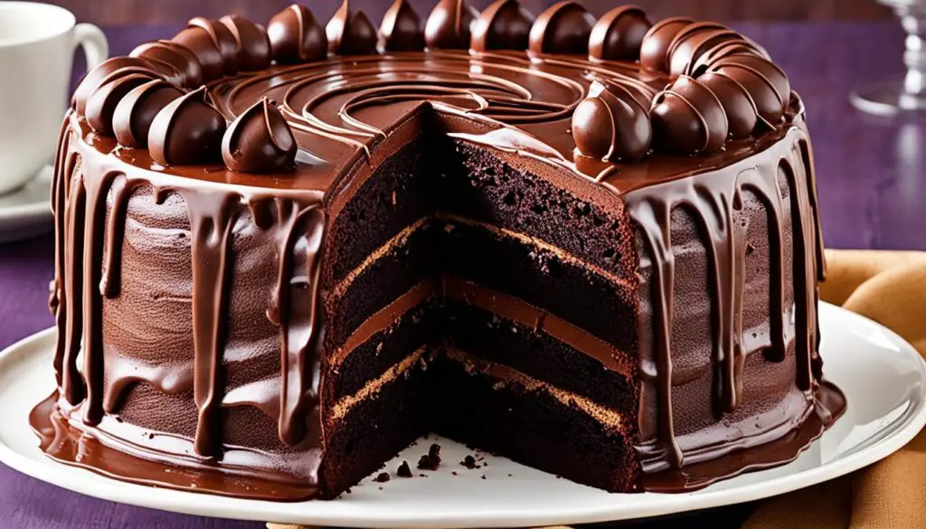 Chocolate marble cake with rich chocolate ganache